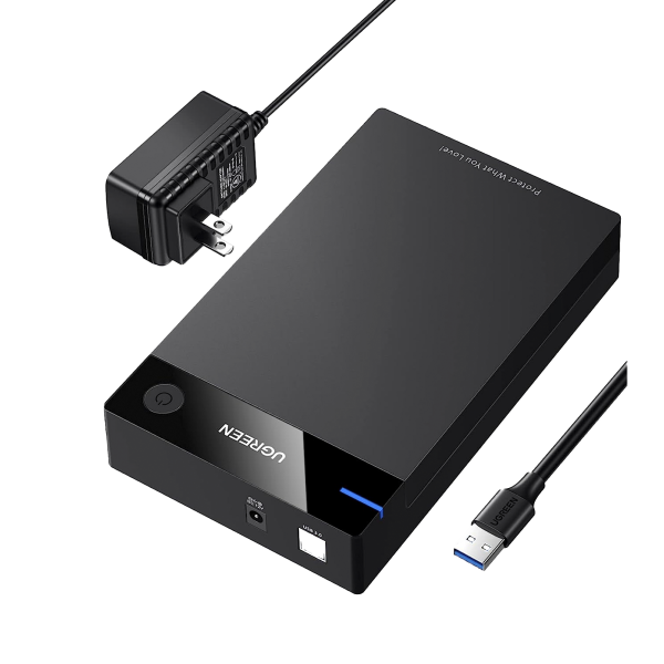 Carcasa de Disco Duro para  3.5" y  2.5" (Enclosure) | Con Cable USB 3.0 | Para HDD 3.5" / SSD 2.5" | SATA I/II/III | UASP | Hasta 16 TB | Compatible con Windows, Linux, Mac OS | No Requiere Controlador | Cable 1m | Incluye Adaptador d