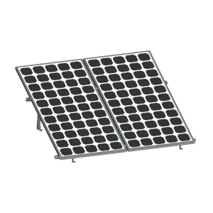 Montaje para 2 Paneles Solares, Riel "8" de 2700mm para Módulos con Espesor de 30-35mm, Velocidad de Viento Máx. 136km/h