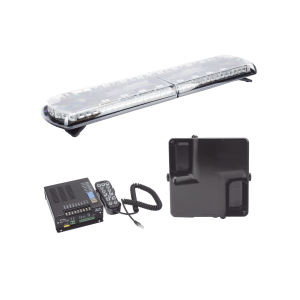 Kit de Sirena Vehicular H2 Covert, Bocina ultradelgada y Torreta 48" Serie 12 con 130 LED, dual color rojo/azul/claro/ambar, ideal para equipar unidades de policia