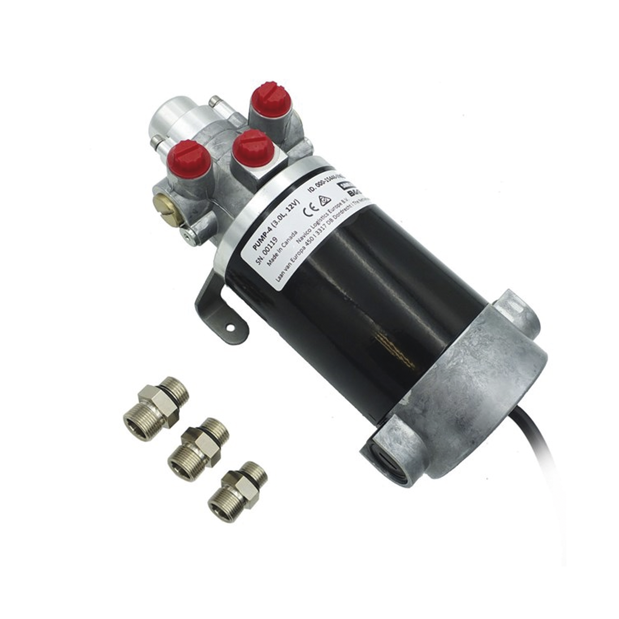 Bomba Hidráulica de Engranajes PUMP-4 / 12 V CC / Reversible / Caudal 3.0 L/min / Desplazamiento Cilindro 290-960 cc / Conexiones ORB / Compatible con SteadySteer / Requiere Sistema NAC-3 o AC42