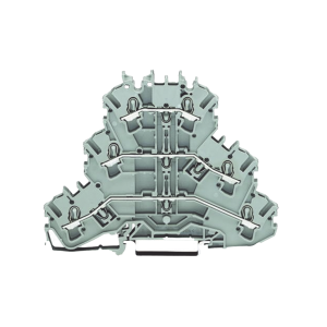 Borna de tres pisos; borna de paso/paso/paso; l/l/l; sin porta-etiquetas; apropiado para aplicaciones ex e ii; para carril din 3