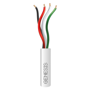 Bobina de 305 Metros / Cable de Cobre / 4 x 22 AWG / Riser / Color Blanco / Para Aplicaciones de Alarmas de Intrusión y Automatización