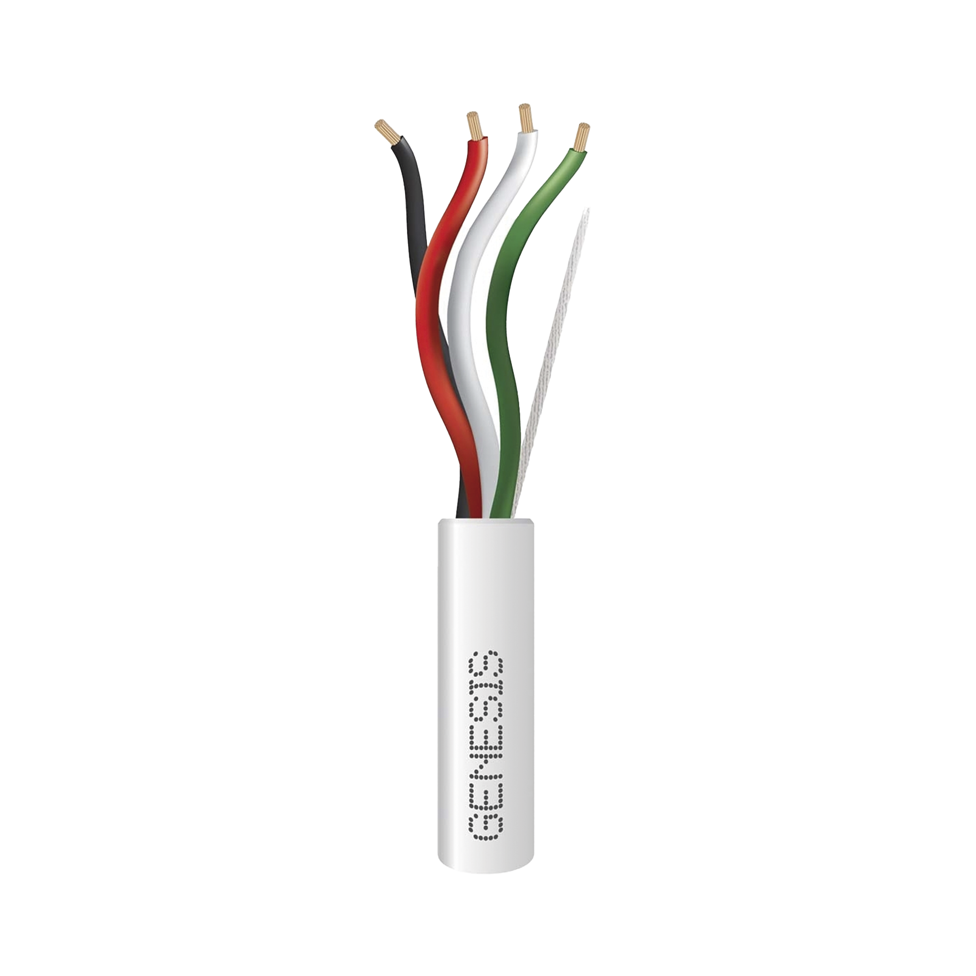 Bobina de 305 Metros / Cable de Cobre / 4 x 18 AWG / Riser / Color Blanco / Para Aplicaciones de Alarmas de Intrusión/Control de Acceso/ Automatización / Interfonos y Tv Porteros