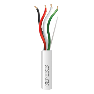 Bobina de 152 Metros / Cable de Cobre / 4 x 18 AWG / Riser / Color Blanco / Para Aplicaciones de Alarmas de Intrusión/Control de Acceso/ Automatización / Interfonos y Tv Porteros