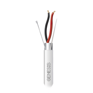 Bobina de 305 M de Cable 2 x 22 AWG BLINDADO / RISER / Color Blanco / Para Aplicaciones de Audio, Seguridad y Control
