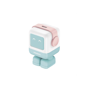 Cargador Mini GaNRobot 30W serie UNO | 1 USB-C de Carga Rápida | Tecnología GaN II | Multiprotocolo PD/QC/SCP/FCA | Carga Inteligente | Pantalla LED | Zapato Magnético Extraíble | Thermal Guard | Color Pink-Blue