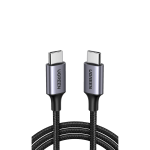 Cable USB-C a USB-C | 2 Metros | Transferencia de datos de 480 Mbps | Carga Rápida de hasta 60W | QC 4.0/3.0/2.0 | PD3.0 | FPC | AFC | Protección Integrada | Caja de Aluminio | Nylon Trenzado | Color Negro.