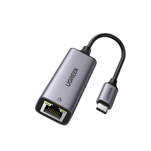 Adaptador de Red USB-C 3.1 (5 Gbps) a RJ45 | Thunderbolt 3 | Admite 10/100/1000 Mbps | Chip Inteligente | Amplia Compatibilidad | Caja de Aluminio | Longitud del cable 10 cm.