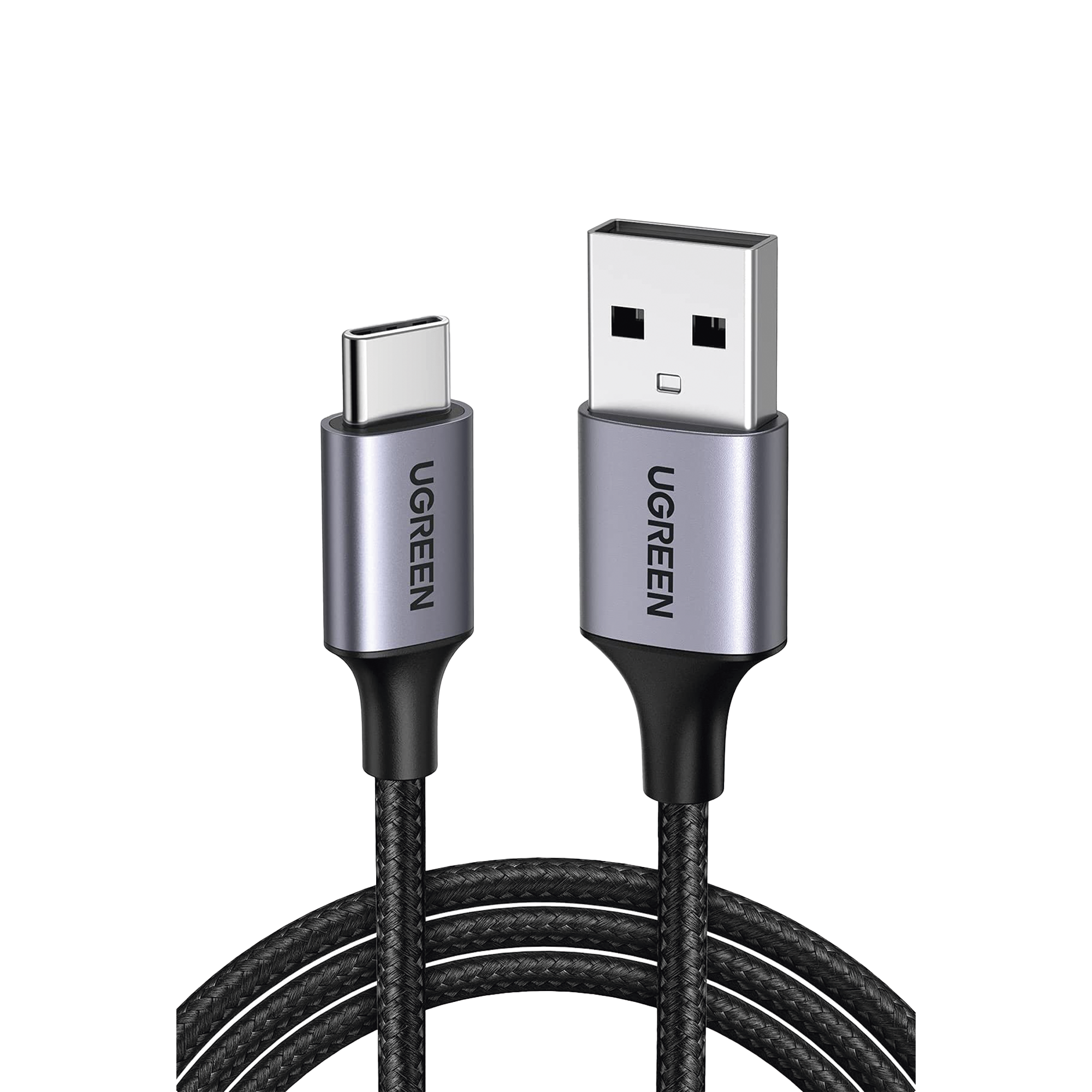 Cable USB-A a USB-C | 1 Metro | Transferencia de datos de 480 Mbps | Carga Rápida | QC 4.0/3.0/2.0 | FPC | AFC | Protección Integrada | Caja de Aluminio | Nylon Trenzado | Color Negro.