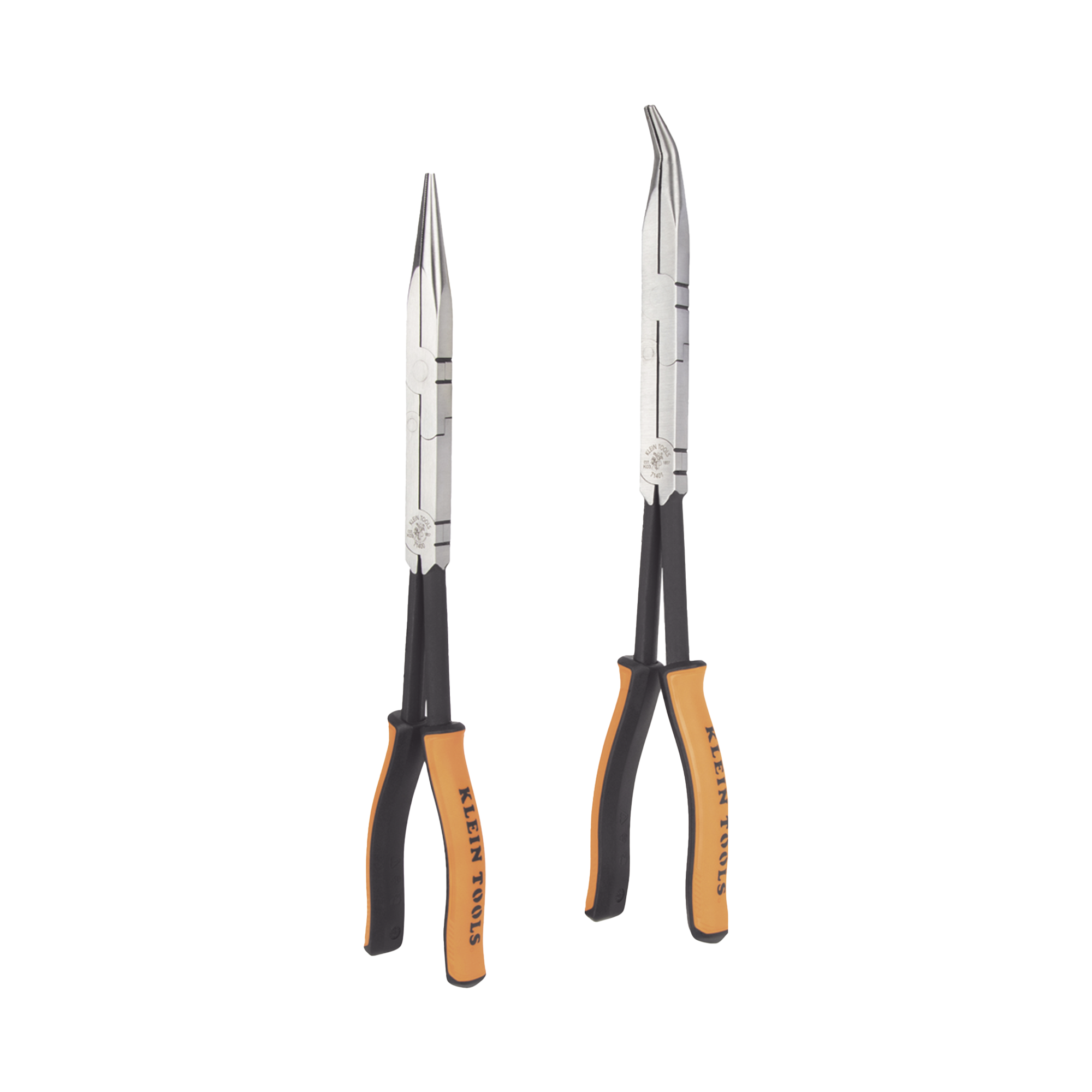 Juego de 2 Pinzas de Punta Doblada y Punta de Aguja de Gran Alcance 33 cm
