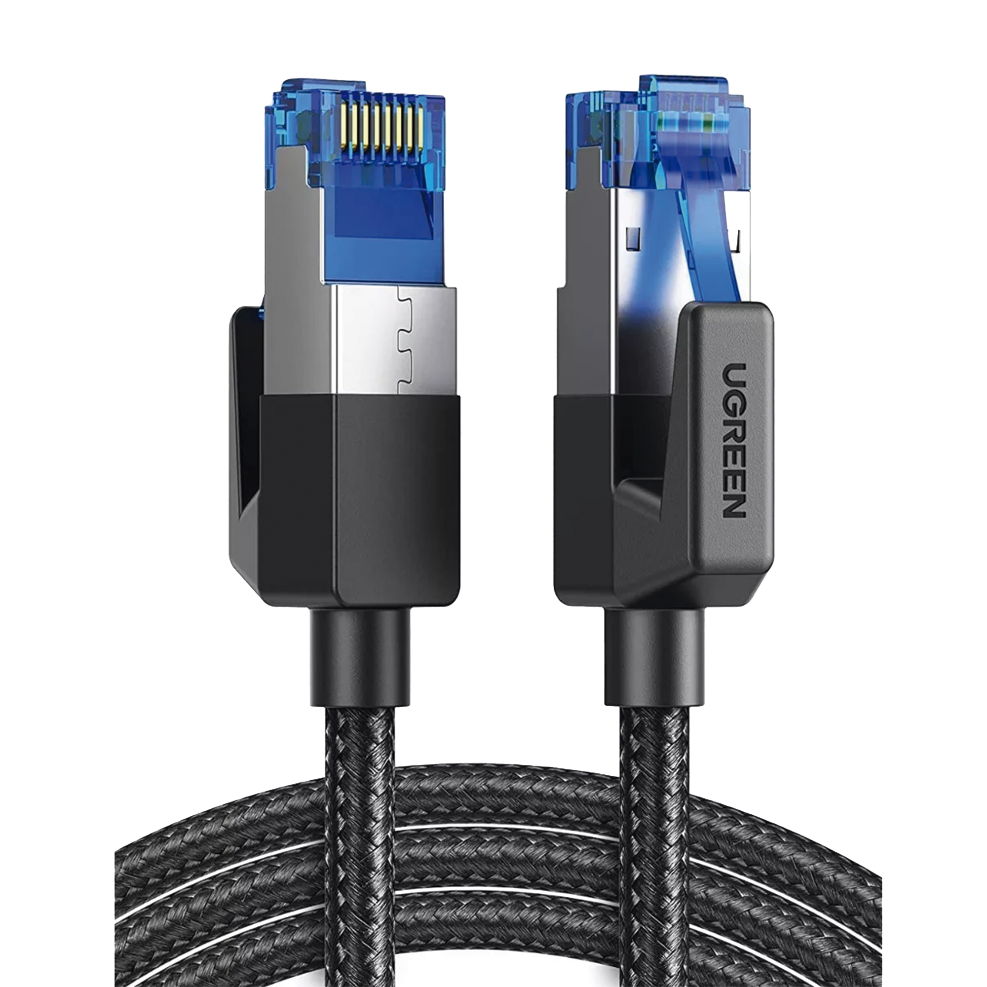 Cable Ethernet Cat8 CLASS�?�F/FTP Redondo con Malla de Nylon 5 Metros