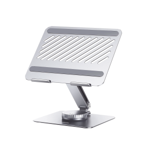 Soporte Giratorio de Aluminio para Laptop | Giratorio 360° | Función de Bloqueo | Soporta Laptops de 10 a 17.3''| Capacidad de Carga 5Kg | Excelente Estabilidad | Diseño Ergonómico | Altura y Angulo Ajustable | Plegable y Port&amp