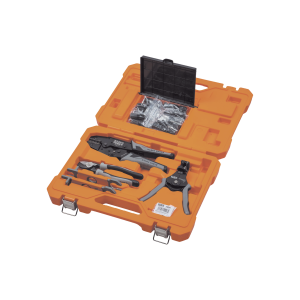 Juego de Herramientas de Conexión Fotovoltaica (Solar), 6 Piezas: Estuche, 2 Llaves Aisladas MC4, Cortador 1/0 AWG Al, Pelacables 6-12 AWG Sólido y 8-14 AWG Trenzado, Ponchadora MC4T 10-14 AWG