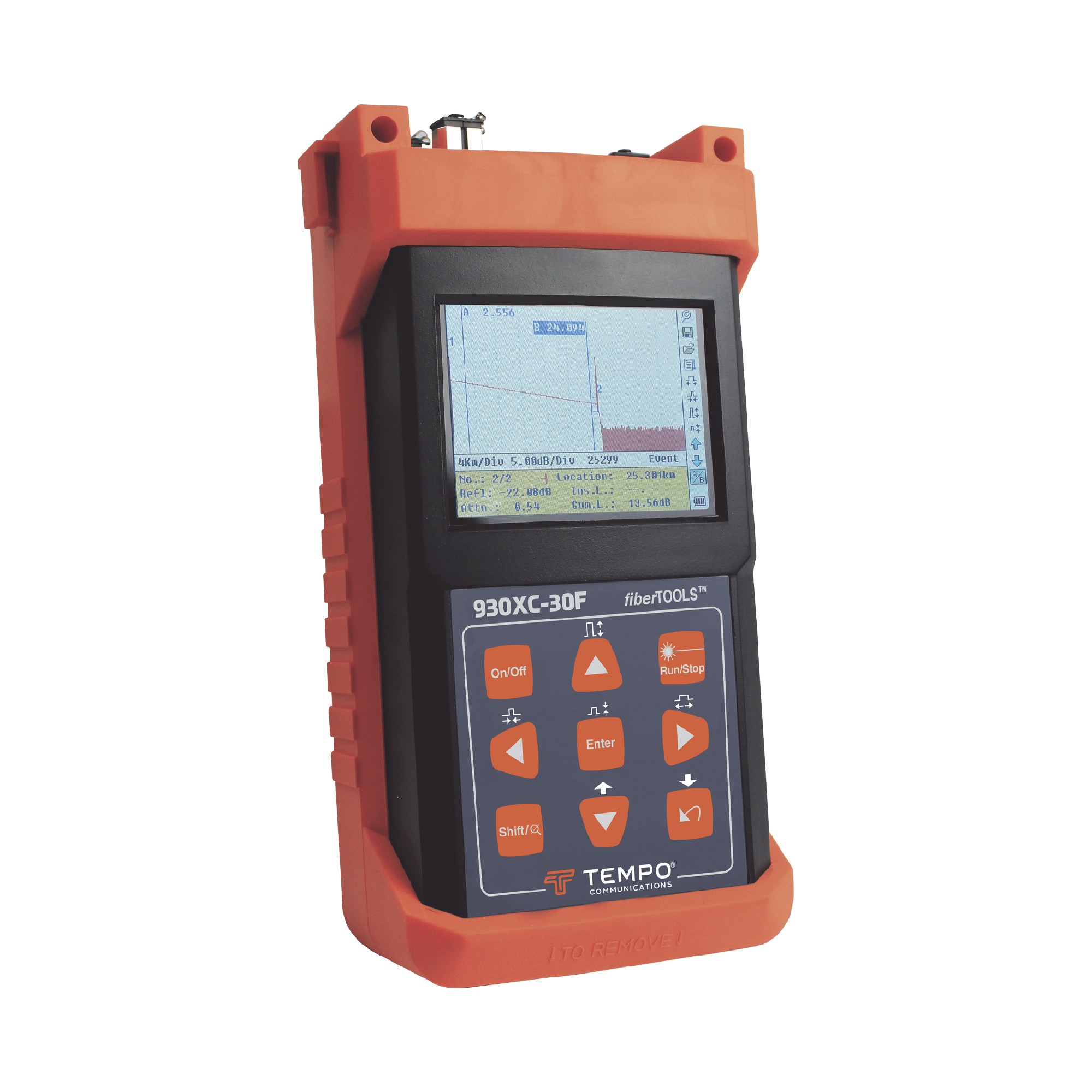 OTDR para pruebas en Enlaces de Fibra Óptica, lambdas 1310/1550/1625 nm / Prueba Fibra Viva