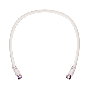 Jumper Coaxial con Cable Tipo RG-6 en Color Blanco de 60.96 centímetros de Longitud y Conectores F Macho en Ambos Extremos. 75 Ohm de Impedancia.