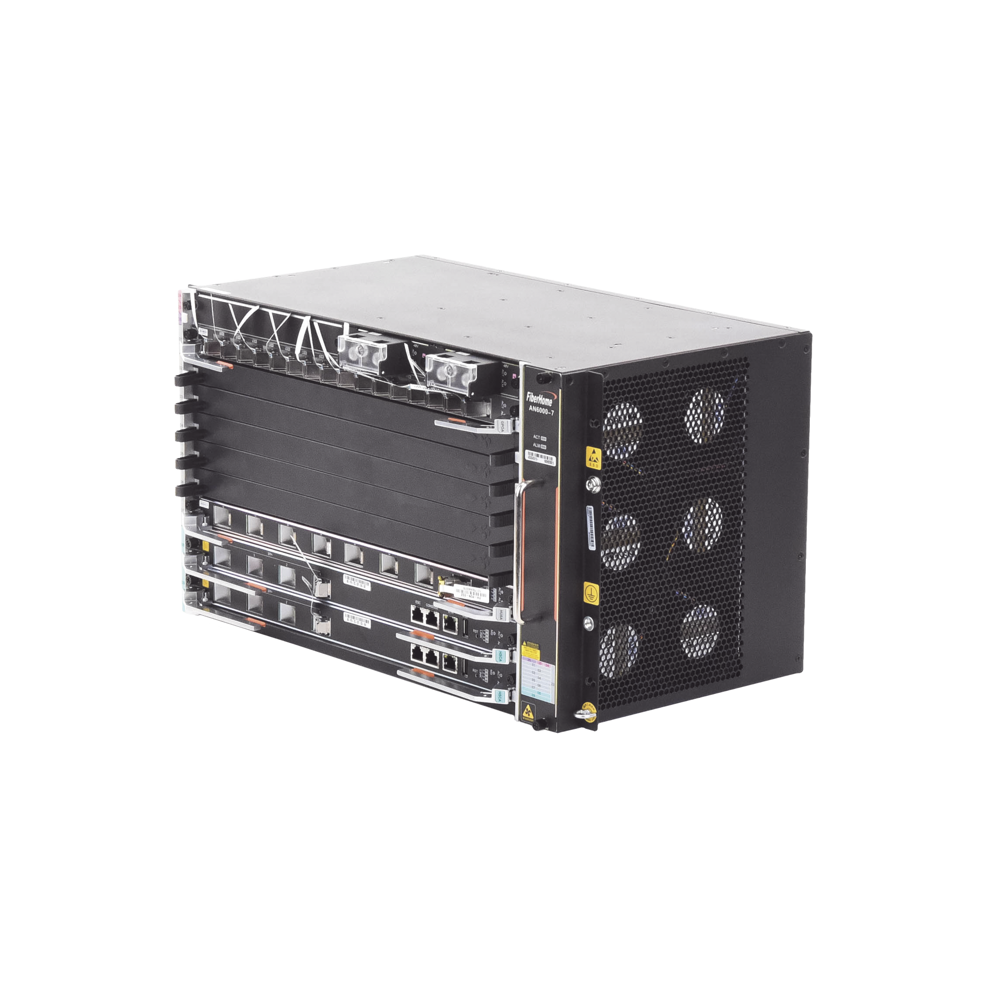 OLT Carrier Class Modular GPON, 6 Ranuras de Servicio, Incluye 1 Tarjeta de Servicio 16 puertos GPON, crecimiento hasta 96 puertos GPON, 6 UR, Gestión por UNM2000, CLI, (Incluye Instalación de software UNM2000)