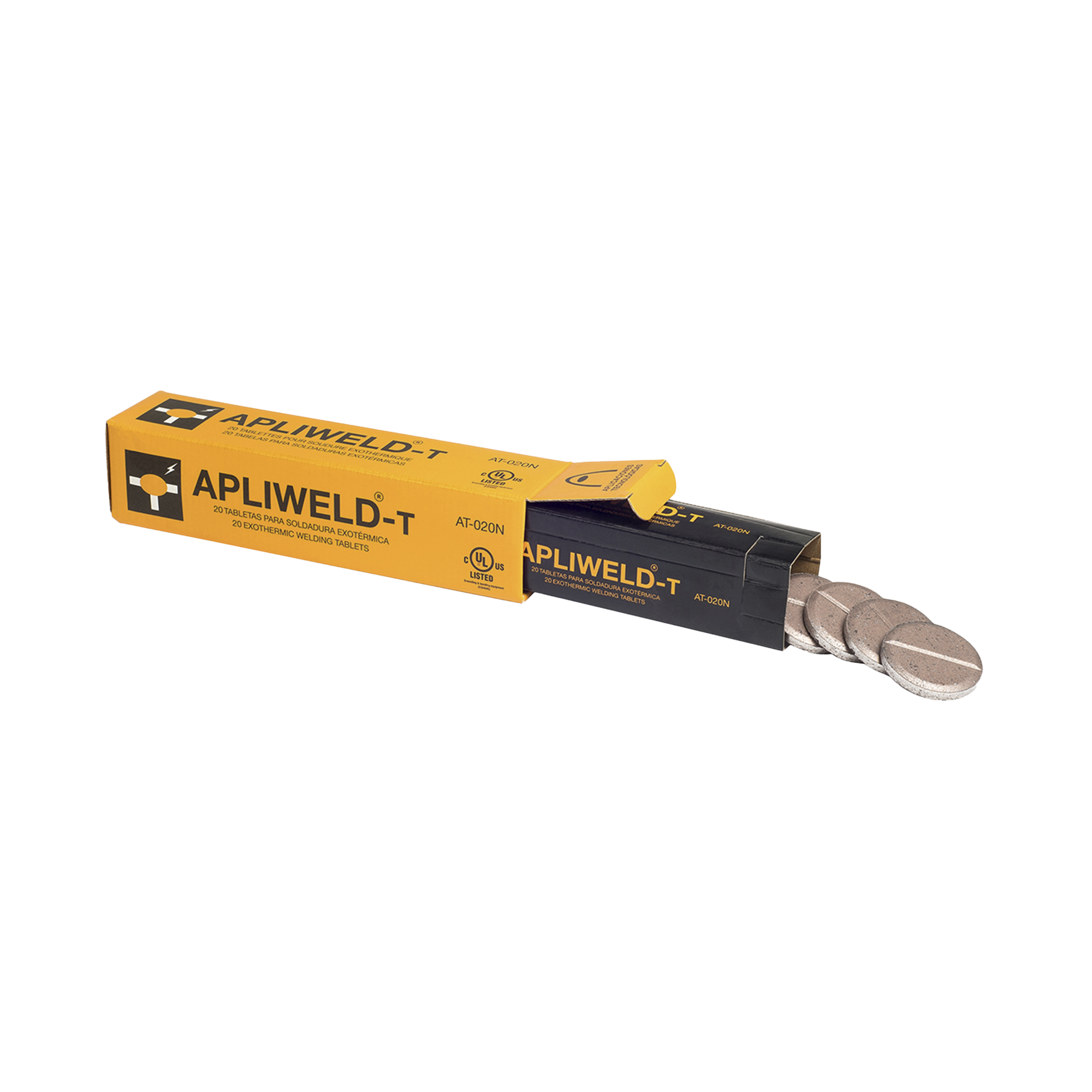 Apliweld-T. Tabletas de Compuesto para Soldadura Exotérmica (Diámetro 43 mm). 20 Piezas.