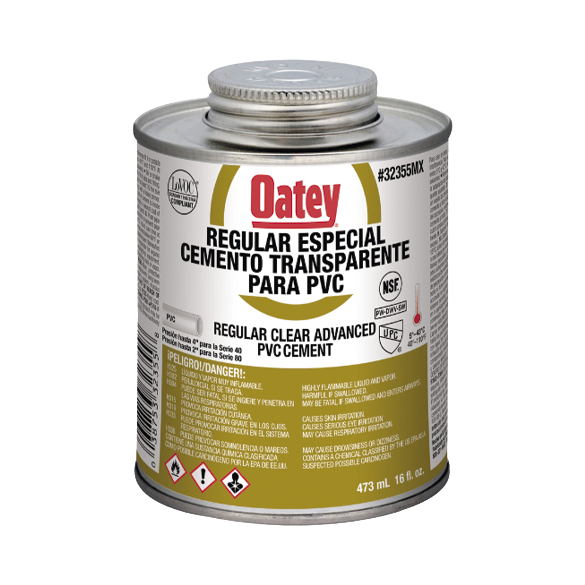 Pegamento / Cemento Claro de 473 ml para Tubo Conduit PVC Pesado.