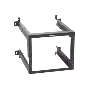 Rack PanZone® de Montaje en Pared, de 19in, Profundidad Ajustable, Rieles Numerados y Roscados #12-24, 9 UR, Color Negro