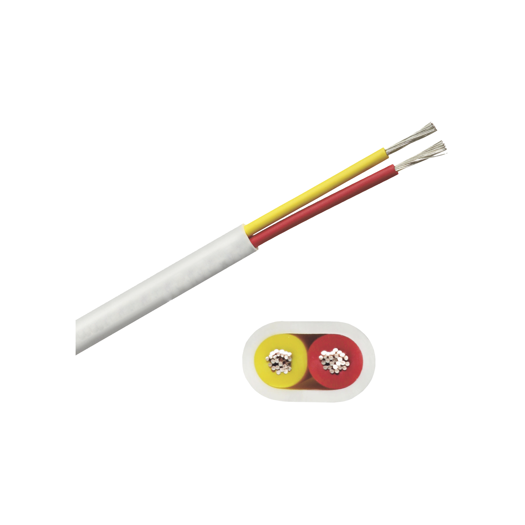 Rollo de cable plano grado marino calibre 16, de 2 conductores (rojo y amarillo) de 100 pies (30.48 m).