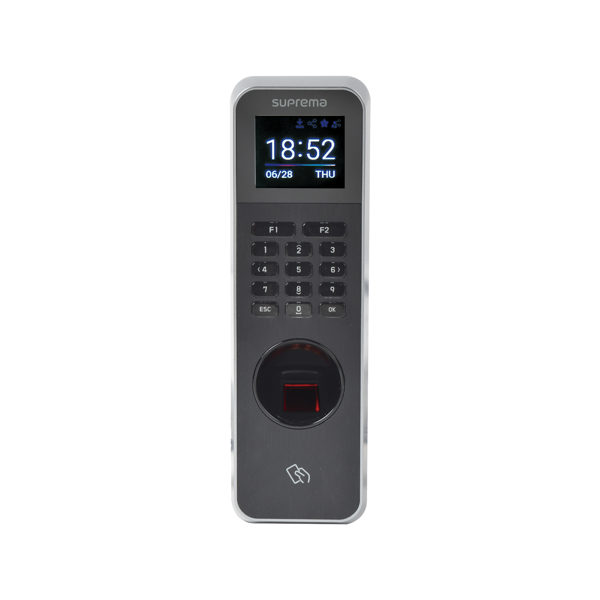 Lector de Huella IP67 Con Teclado y Lector de Tarjetas RFIDNFC y  (125kHz EM, HID Prox &13.56Mhz MIFARE, MIFARE Plus, DESFire/EV1, FeliCa, iCLASS SE/SR),NFC y BLUETOOTH, Uso para Control de Acceso y Asistencia