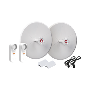 Kit de 2 radios C5X con antenas TXPD30C5X (30 dBi), rango de frecuencia extendida (4.9 a 6.4 GHz), incluye inyector POE y cable de alimentación