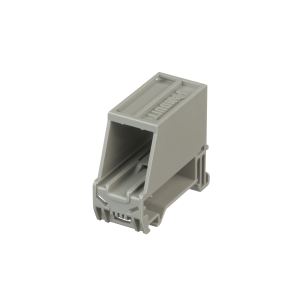 Adaptador de 1 Puerto, Para Conectores Tipo Mini-Com, Blindado, Montaje en Riel Din Estándar de 35mm, Color Gris Internacional