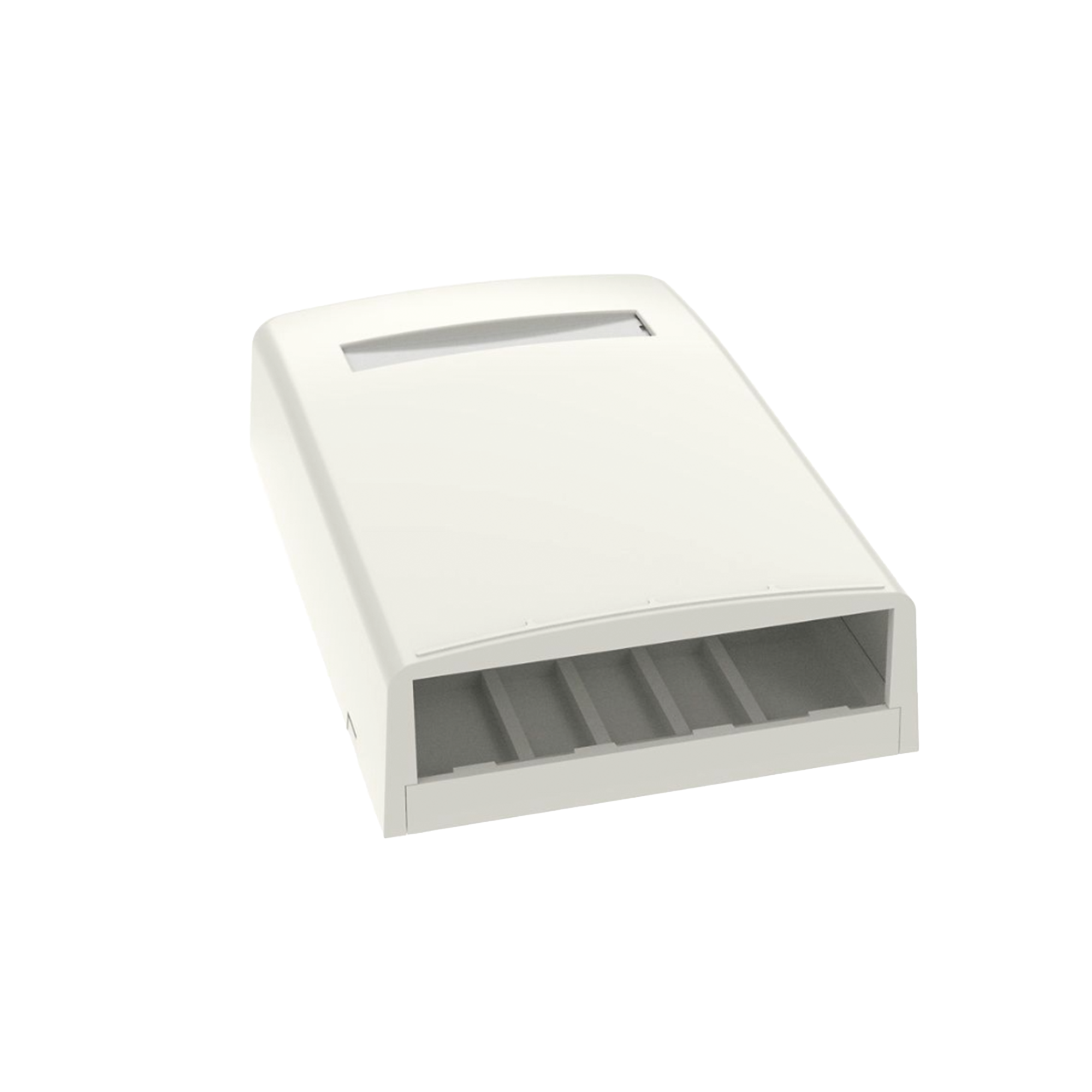 Caja de Montaje en Superficie, Para 4 Módulos Mini-Com, Color Blanco Mate