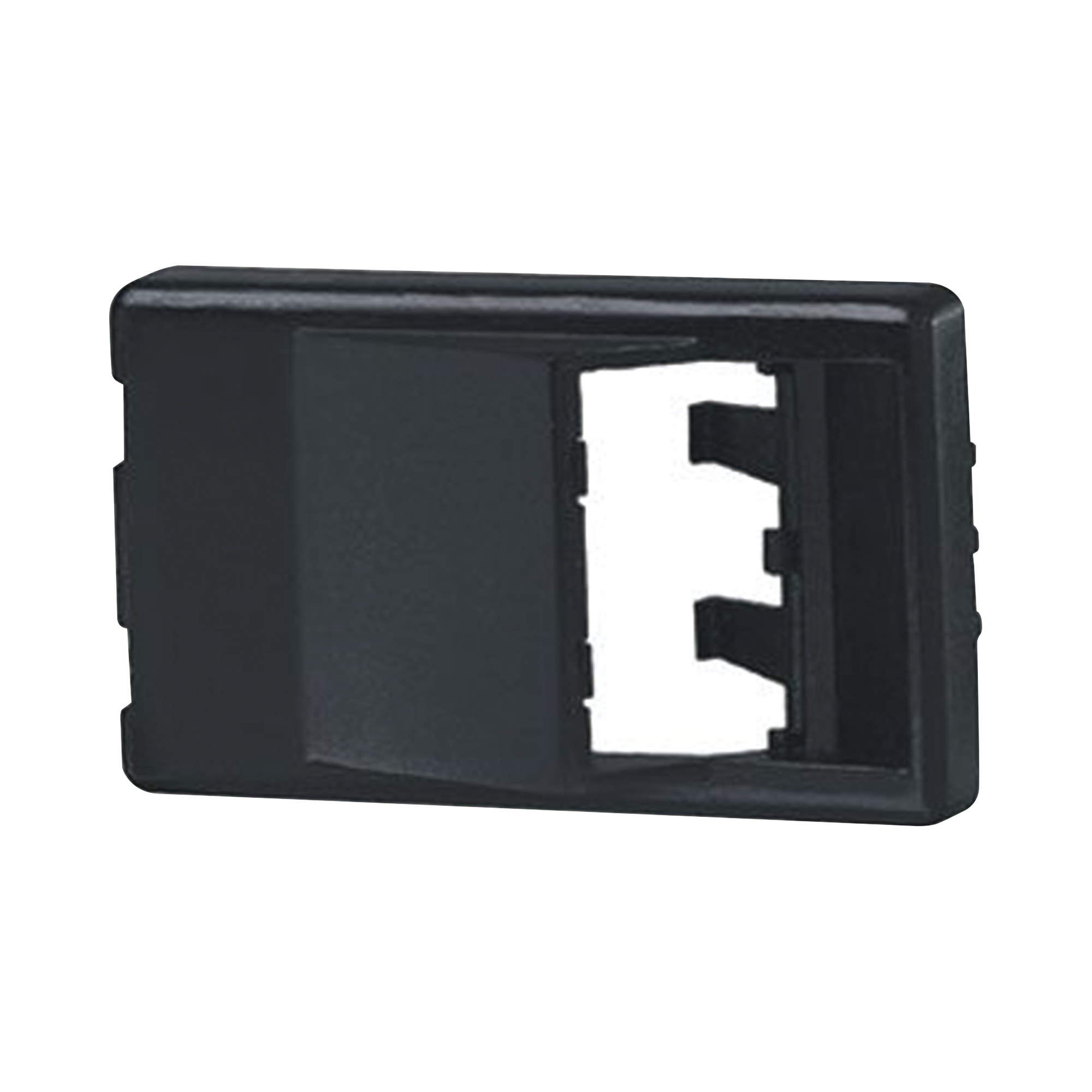 Placa de Mobiliario Modular Estándar, Salidas Para 2 Puertos Mini-Com Angulados, Color Negro