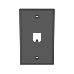 Placa de Pared Vertical Clásica, Salida Para 1 Puerto Mini-Com, Color Negro