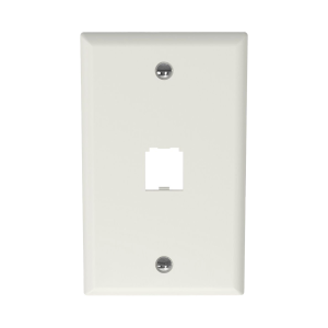 Placa de Pared Vertical Clásica, Salida Para 1 Puerto Mini-Com, Color Blanco Mate