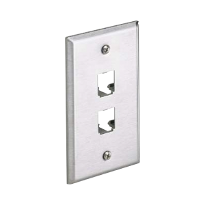 Placa de Pared Vertical, de Acero Inoxidable, Salida Para 2 Puertos Mini-Com