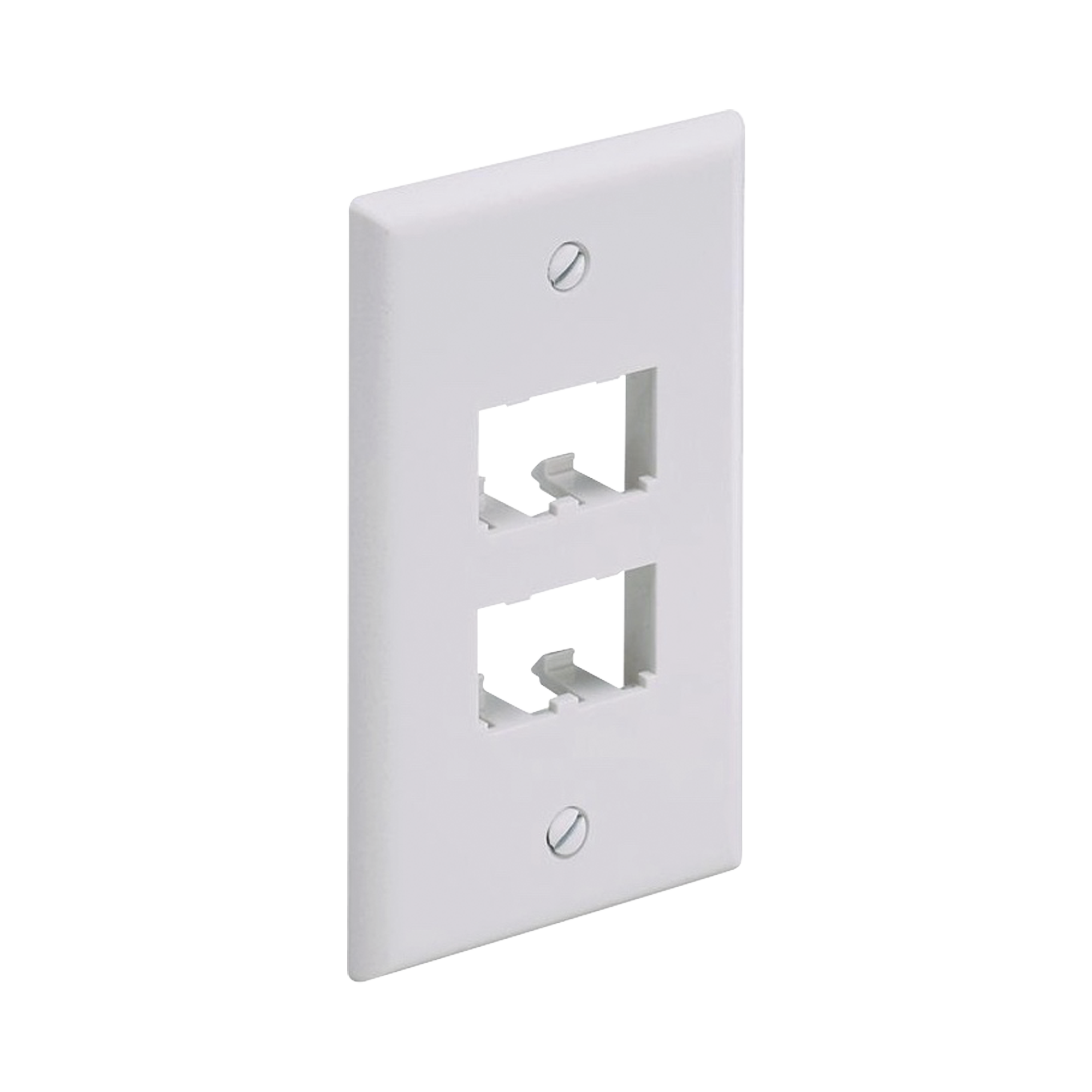 Placa de Pared Vertical Clásica, Salida Para 4 Puertos Mini-Com, Color Blanco