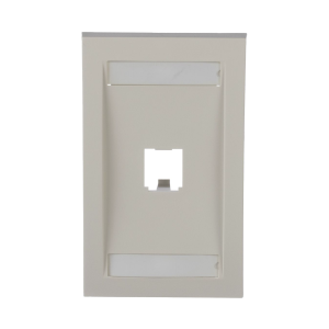 Placa de Pared Vertical Ejecutiva, Salida Para 1 Puerto Mini-Com, Con Espacios Para Etiquetas, Color Blanco Mate