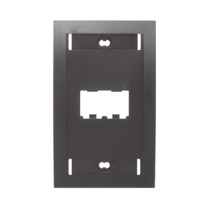 Placa de Pared Vertical Ejecutiva, Salida de 2 Puertos Mini-Com, Con Espacios Para Etiquetas, Color Negro