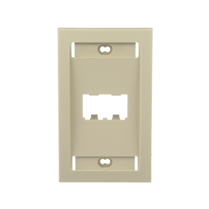 Placa de Pared Vertical Ejecutiva, Salida Para 2 Puertos Mini-Com, Con Espacios Para Etiquetas, Color Marfil