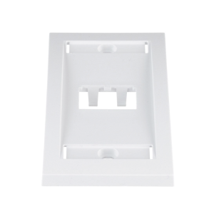 Placa de Pared Vertical Ejecutiva, Salida Para 2 Puertos Mini-Com, Con Espacios Para Etiquetas, Color Blanco