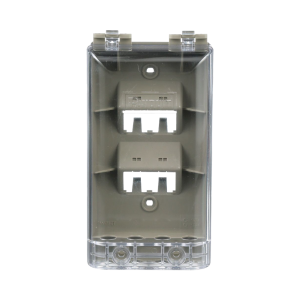 Placa de Pared Vertical, Resistente al Agua con Protección IP56, Acepta 4 Módulos Mini-Com, Color Gris