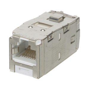 Conector Jack RJ45 Blindado, Estilo TG, Mini-Com, Categoría 6A, de 8 posiciones y 8 cables, Color Blanco