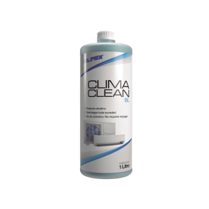 CLIMA CLEAN BL Limpiador a base ácida que garantiza una limpieza profunda y profesional en derpentines de minisplits, mejorando su eficiencia y prolongando su vida útil