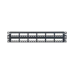 Panel de Parcheo Modular Mini-Com (Sin Conectores), Plano, Totalmente Blindado, de 48 puertos, 2UR