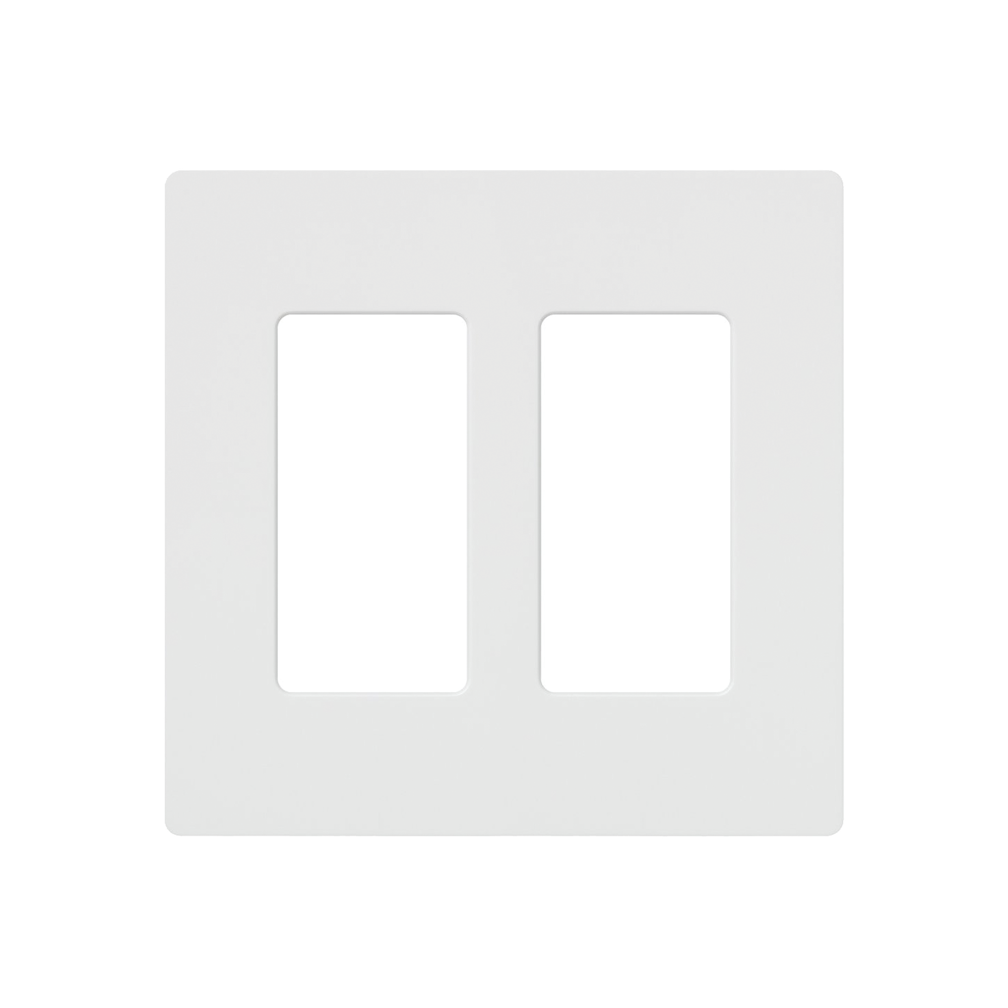 Placa de pared 2 espacios, para atenuador (dimmer), apagador ó control remoto inalámbrico LUTRON.