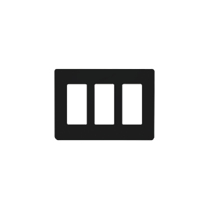 Placa de pared 3 espacio, para atenuador (dimmer), switch ó control remoto PICO inalámbrico.