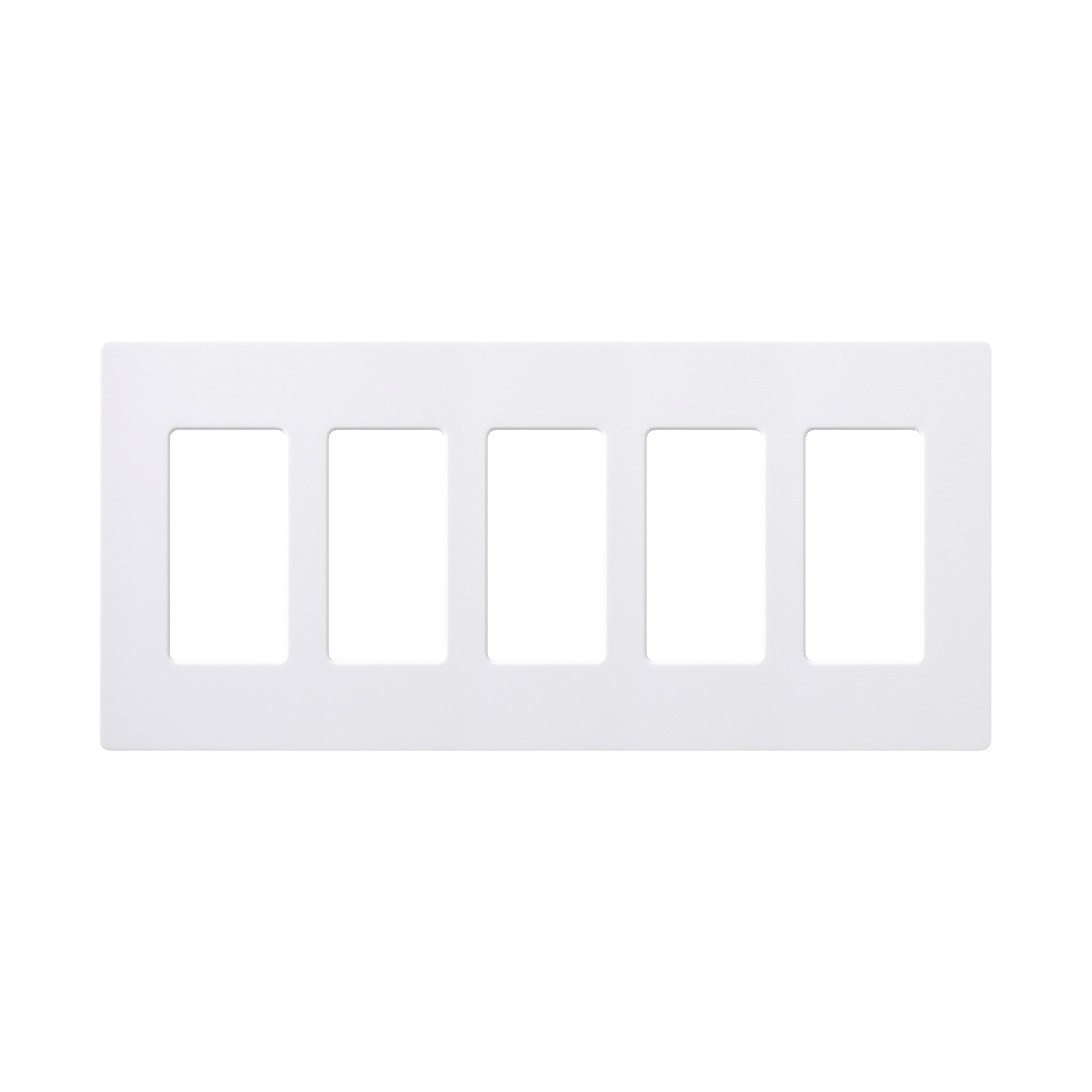 Placa de pared 5 espacios, para atenuador (dimmer), switch ó control remoto PICO inalámbrico