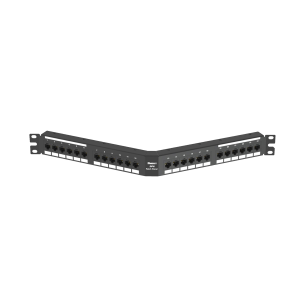 Panel de Parcheo de Impacto (110), Angulado, Categoría 6, de 24 Puertos, 1UR