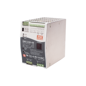 Fuente de Poder Industrial de 240W con Cargador de Baterías, salida 48Vcc, 5A, para montaje Riel Din