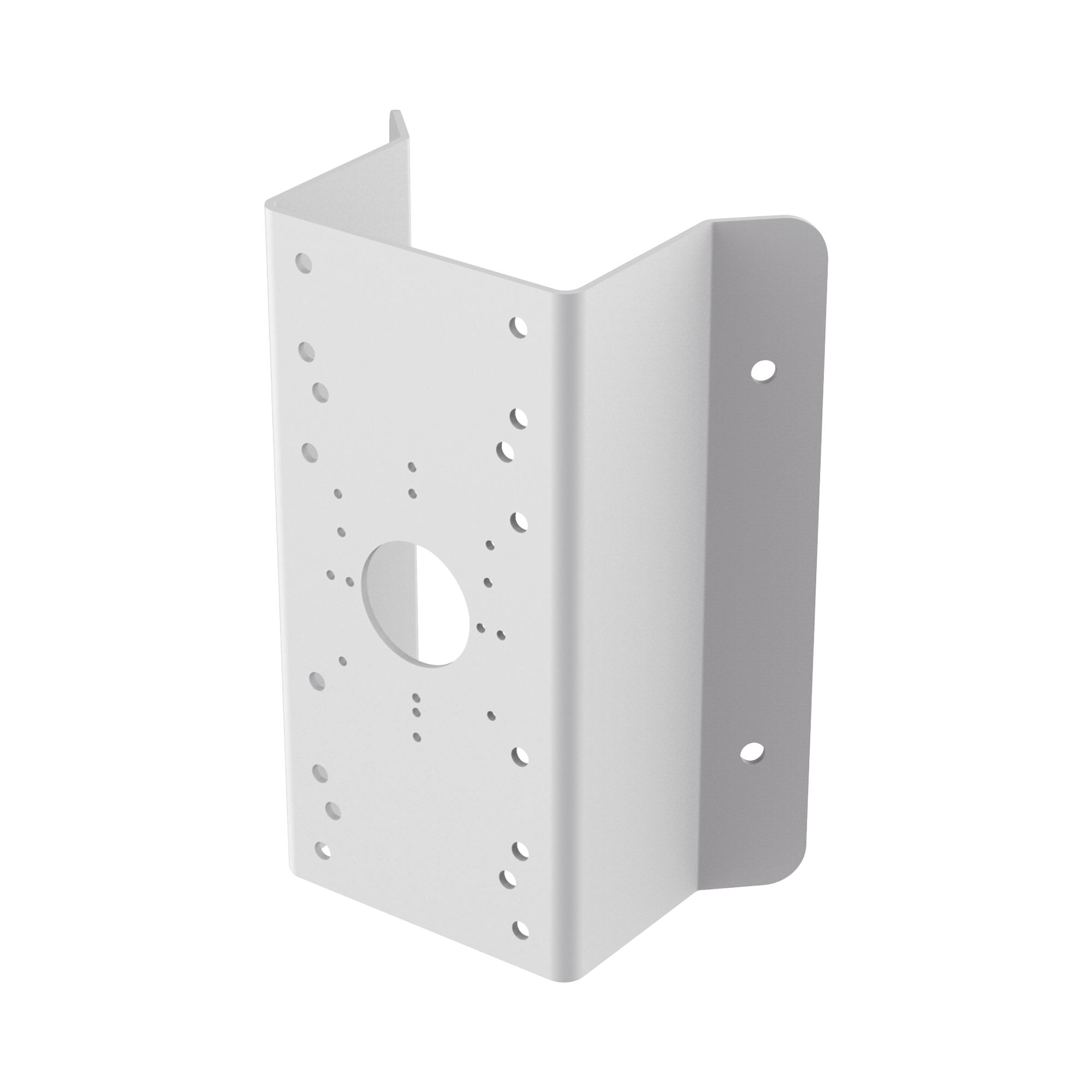 Montaje de Esquina para PTZ TURBOHD o IP / Uso en Exterior / Material de Acero de Carbono / Color Blanco