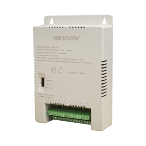 Fuente de Poder Regulada 12 Vcc / 13.5 Vcc / 15 Vcc para 16 Cámaras / 1 Amp por Salida / Voltaje de Entrada 90 - 130 VCA / Soporta 4K / Modo para Largas Distancias
