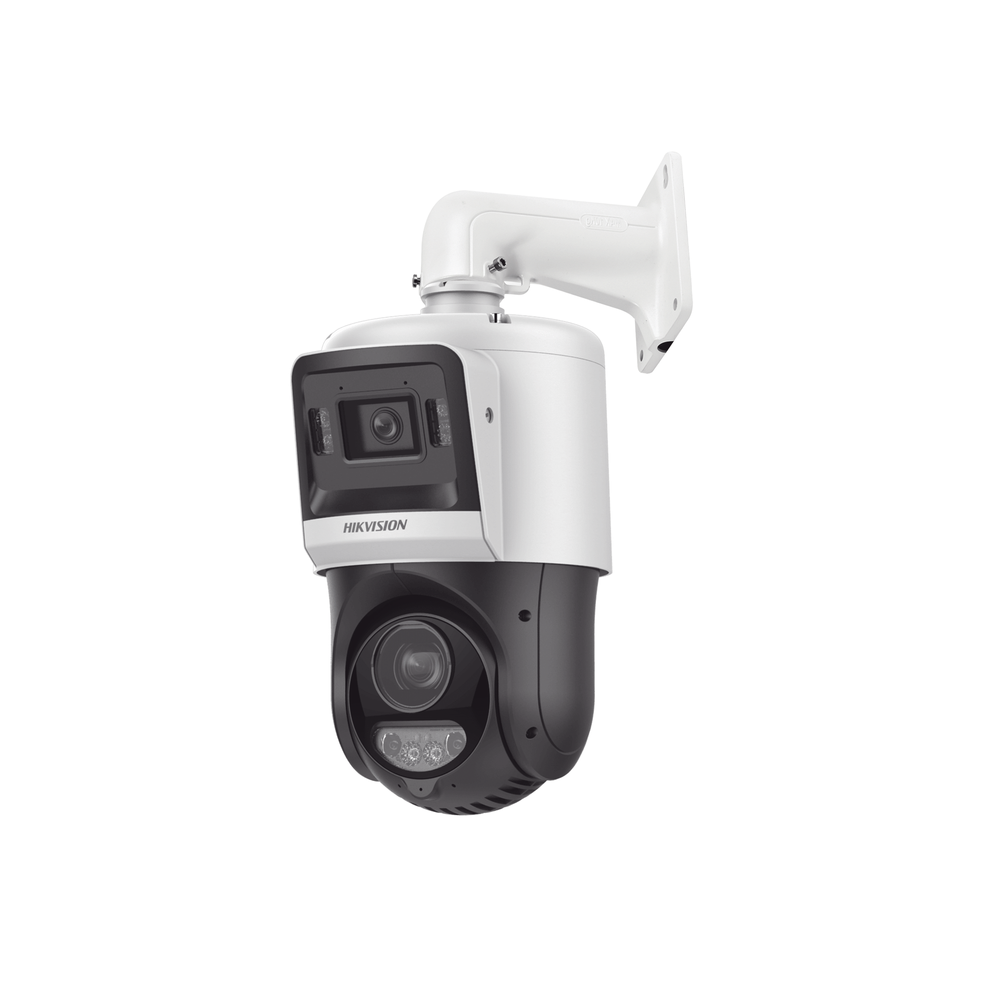 [TandemVu] Domo PTZ IP 4 Megapixel + Cámara Fija 4 Megapixel / 15X Zoom / 100 mts IR + 30 mts Luz Blanca / IP67 / ACUSENSE / PoE+ / 2 Micrófonos Integrados y Bocina / Alerta Audible y Luz Estroboscopica / Alarmas I/O / DARKFIGHTER / Micro SD