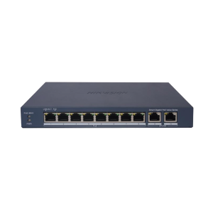 Switch Gigabit PoE+ / Administrable / 8 Puertos 1000 Mbps PoE+ / 2 Puertos 1000 Mbps de Uplink / Configuración Nube Hik-PartnerPro / Modo Extendido hasta 300 Metros / 60 W